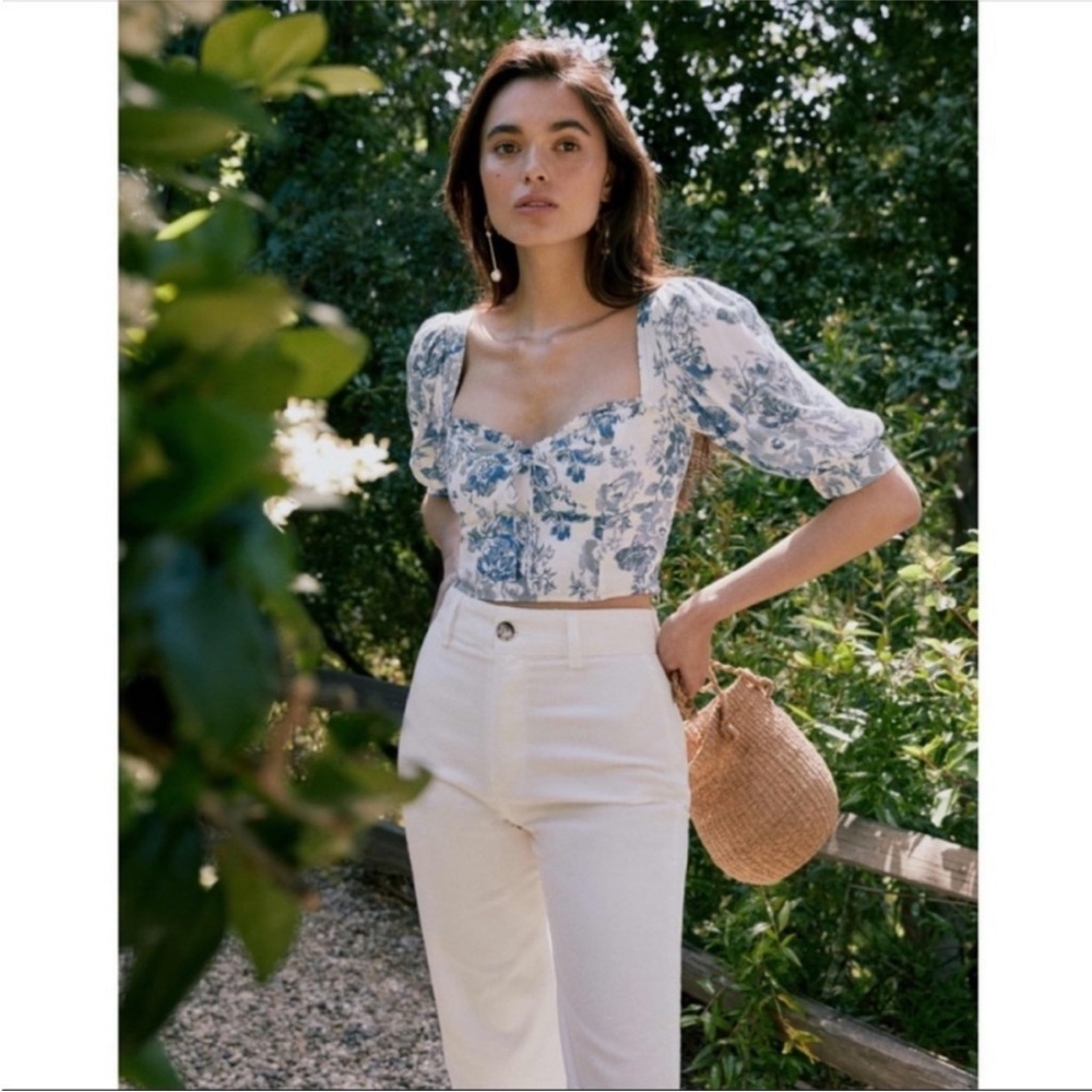 Reformation Luna Puff Sleeve Floral Top 10 - Picture 3 of 7